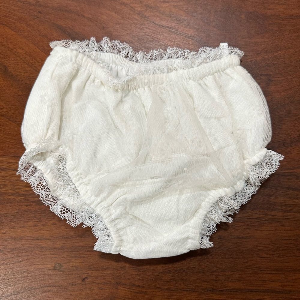 Abel and Lula Lace Diaper Covers Ivory Embroyered Lace Size 24m